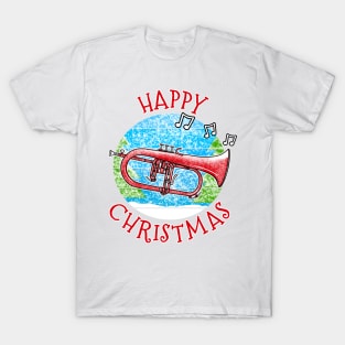 Christmas Flugelhorn Horn Player Brass Musician Xmas 2022 T-Shirt